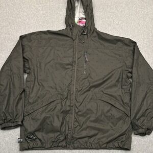 686 Windbreaker Ski Jacket Women's XL Olive Green Full Zip Vented Hiking Hooded
